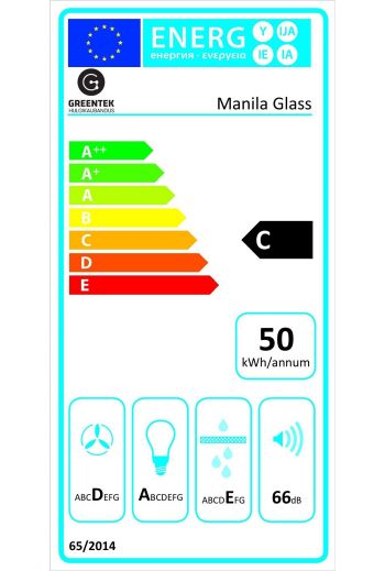 Greentek Manila Glass musta integroitava liesituuletin 60cm
